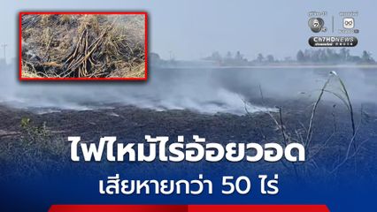 ไฟไหม้ไร่อ้อยวอด ระดมดับกว่า 1 ชม. จึงสงบ คาดคนจุดไฟเผารังผึ้ง ทำไฟลาม เสียหายกว่า 50 ไร่