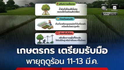 เตือนเกษตรกร !  เตรียมพร้อมดูแล ป้องกันพืชผลต้นไม้ สัตว์เลี้ยง ช่วง 11-13 มี.ค.