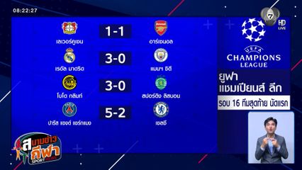 ศึก UCL รอบ 16 ทีม นัดแรก เลเวอร์คูเซน เสมอ อาร์เซนอล 1-1