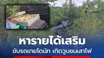 สองพี่น้องช่วยครอบครัวหารายได้เสริม ขับรถตระเวนขายโดนัท เกิดอาการวูบชนเสาไฟ บาดเจ็บ