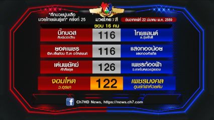 มวยเด็ด วิกหมอชิต : โปรแกรมวันอาทิตย์ที่ 22 มีนาคม 2569
