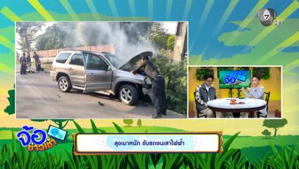 ลุงเมาหนัก ขับรถชนเสาไฟฟ้า