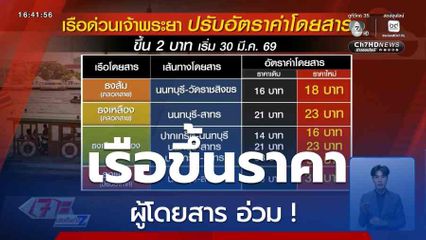 คนโดยสารเรือ อ่วม ! ขึ้นราคา 2 บาท