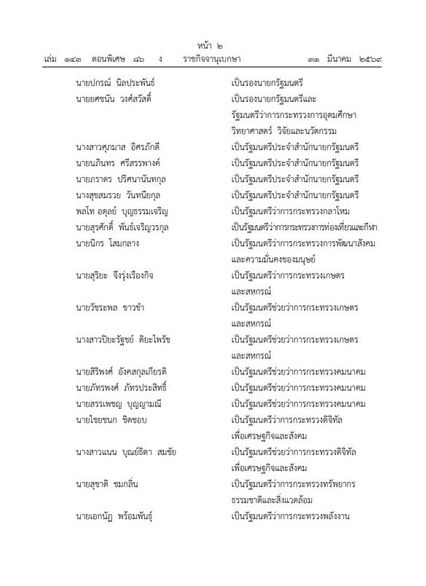 โปรดเกล้าฯ  ครม. “อนุทิน 2” แล้ว มีรัฐมนตรีป้ายแดง 14 คน