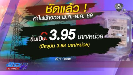 ค่าไฟฟ้างวดหน้าขึ้นเป็น 3.95 บาทต่อหน่วย