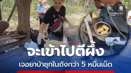 จะเข้าไปตีผึ้ง เจอยาบ้าซุกในถังกว่า 5 หมื่นเม็ด