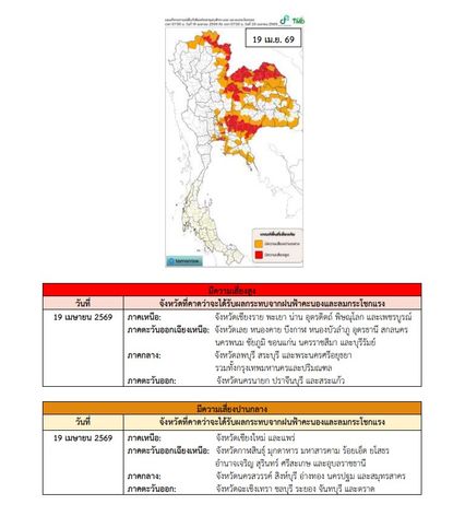 พายุฤดูร้อนบริเวณประเทศไทยตอนบน  (18 - 20 เม.ย. ) 