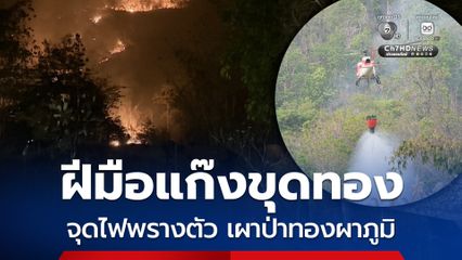 ฝีมือแก๊งขุดทอง จุดไฟพรางตัว ทำไฟป่าทองผาภูมิเข้าขั้นวิกฤต