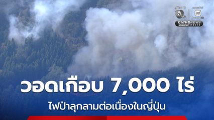 ไฟป่าทางตอนเหนือของญี่ปุ่น ยังลุกลามต่อเนื่อง เผาพื้นที่วอดเกือบ 7,000 ไร่