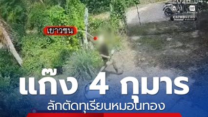 แก๊ง 4 กุมาร ดอดเข้าสวน แอบขโมยทุเรียนหมอนทอง