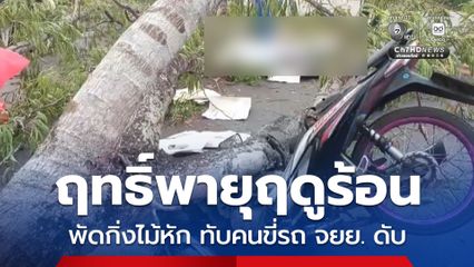 ฤทธิ์พายุฤดูร้อน พัดกิ่งไม้หัก ทับคนขี่รถ จยย. ดับ