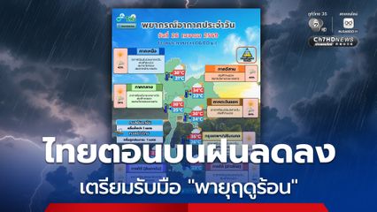 ไทยตอนบนฝนลดลง แต่ยังคงมีฝนฟ้าคะนอง เตือน 28 เม.ย. เตรียมรับมือพายุฤดูร้อน
