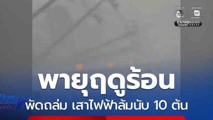 พายุฤดูร้อนพัดถล่ม เสาไฟฟ้าล้มนับ 10 ต้น จ.ชัยภูมิ