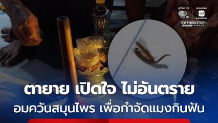 2 ตายาย เปิดใจ หลังรักษาอาการปวดฟันด้วยการอมควันสมุนไพร เพื่อกำจัดแมงกินฟัน