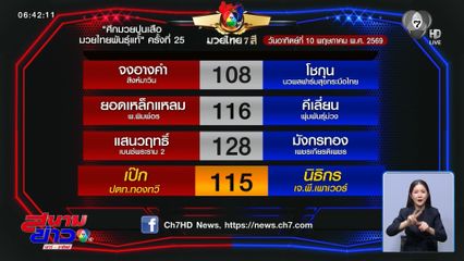 มวยเด็ด วิกหมอชิต : วันอาทิตย์ที่ 10 พ.ค.69 เป๊ก ปตท.ทองทวี vs นิธิกร เจ.พี.เพาเวอร์