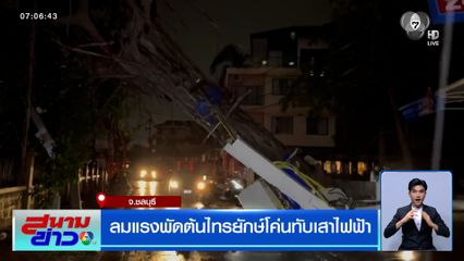 ลมแรงพัดต้นไทรยักษ์โค่นทับเสาไฟฟ้า ชาวบ้านเดือดร้อนไฟดับทั้งซอย