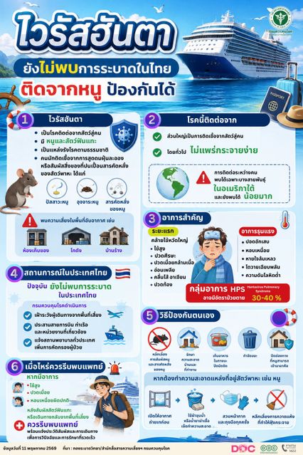 รู้จักอาการไวรัสฮันตา ติดเชื้อได้อย่างไร ย้ำไทยยังไม่พบระบาด