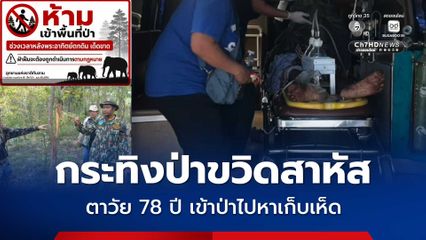 ตาวัย 78 ปี เข้าป่าไปหาเก็บเห็ด ถูกกระทิงป่าขวิดสาหัส