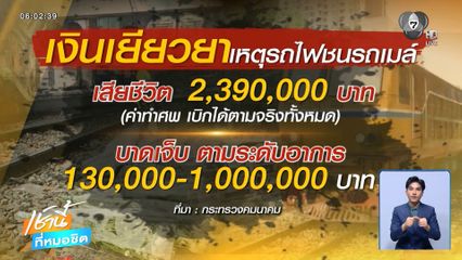 รัฐบาลเพิ่มเงินเยียวยา เหตุรถไฟชนรถเมล์