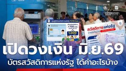กรมบัญชีกลาง เปิดวงเงินเดือนมิ.ย.69 บัตรคนจน ได้ค่าอะไรบ้าง