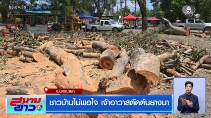 ชาวบ้านไม่พอใจ เจ้าอาวาสตัดต้นยางนา