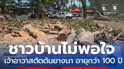 ชาวบ้านไม่พอใจ เจ้าอาวาสตัดต้นยางนา