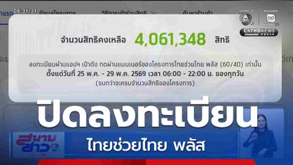 ปิดลงทะเบียน ไทยช่วยไทย พลัส