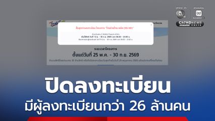 “ไทยช่วยไทย พลัส” ปิดลงทะเบียนวันสุดท้าย มีผู้ลงทะเบียนกว่า 26 ล้านคน ส่วนร้านค้าใหม่ยังสมัครได้ถึง 31 ก.ค.