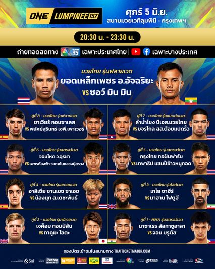 ONE ลุมพินี : ยอดเหล็กเพชร อ.อัจฉริยะ ดับเครื่องชน ซอว์ มิน มิน ศึก ONE ลุมพินี 157