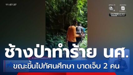 ช้างป่าทำร้ายนักศึกษา บาดเจ็บ 2 คน