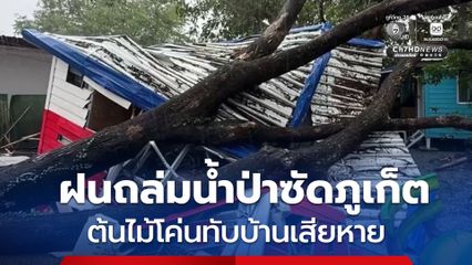 ฝนถล่มภูเก็ต น้ำป่าไหลบ่า ซัดกำแพงถล่ม-ต้นไม้โค่นทับบ้านเรือนชาวบ้าน