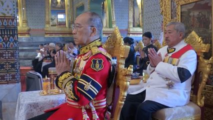 พระบาทสมเด็จพระเจ้าอยู่หัว และสมเด็จพระนางเจ้า ฯ พระบรมราชินี เสด็จพระราชดำเนินไปในการพระราชพิธีมหามงคลเฉลิมพระชนมพรรษา 4 รอบ สมเด็จพระนางเจ้า ฯ พระบรมราชินี 3 มิถุนายน 2569
