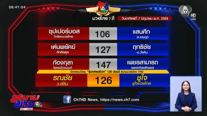 มวยเด็ด วิกหมอชิต : วันอาทิตย์ที่ 7 มิ.ย.69 รณชัย ว.ยี่จีน vs ชูใจ ชูใจมวยไทย
