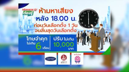 ห้ามหาเสียงหลัง 18.00 น. ก่อนวันเลือกตั้ง 1 วัน จนสิ้นสุดวันเลือกตั้ง จำคุกไม่เกิน 6 เดือน, ปรับไม่เกิน 10,000 บาท : เลือกตั้ง กทม.69 ต้องรู้