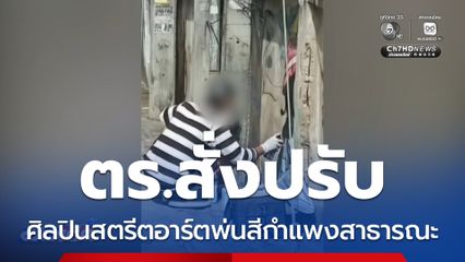 ตร.สั่งปรับ 3 พันบาท ศิลปินสตรีตอาร์ตพ่นสีกำแพง