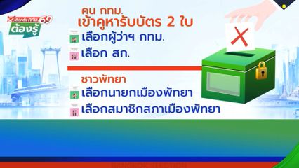 คน กทม.เข้าคูหารับบัตร 2 ใบ สีเขียว เลือกผู้ว่า กทม. สีชมพู เลือก สก. : เลือกตั้ง กทม.69 ต้องรู้