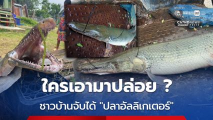 ชาวบ้านผงะ จับปลาประหลาดมีปากคล้ายจระเข้ ในอ่างเก็บน้ำ