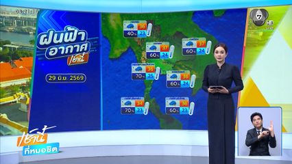 ฝนฟ้าอากาศเช้านี้ 29 มิ.ย.69 | เหนือระวังน้ำท่วม-ดินถล่ม อีสานวิกฤตฝนทิ้งช่วงวอนเร่งช่วยเหลือ