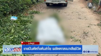 ชายปีนตัดกิ่งต้นลำไย พลัดตกลงมาเสียชีวิต