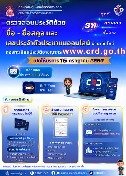 เปิดบริการตรวจสอบประวัติอาชญากรรมออนไลน์ เช็กประวัติได้ง่ายๆ