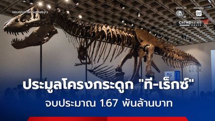ประมูลโครงกระดูก “ที-เร็กซ์” จบประมาณ 1.67 พันล้านบาท ทำลายสถิติฟอสซิลไดโนเสาร์ราคาประมูลสูงสุด