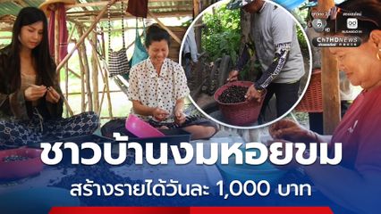 ชาวบ้านงมหอยขม นำมาแกะเฉพาะเนื้อ สร้างรายได้วันละ 1,000 บาท เตรียมส่งให้พ่อค้าที่มารับซื้อถึงบ้าน