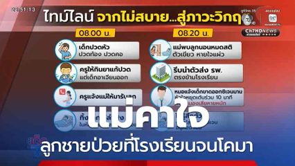 แม่คาใจ ลูกชายป่วยที่โรงเรียนจนโคมา