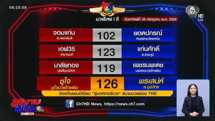 มวยเด็ด วิกหมอชิต : วันอาทิตย์ที่ 26 ก.ค.69 ชูใจ ชูใจมวยไทยยิม vs พรเสน่ห์ ส.ภูมิภัทร