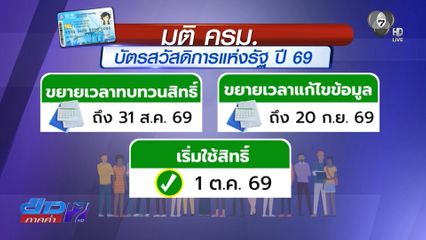 ขยายเวลาทบทวนสิทธิ์ บัตรสวัสดิการแห่งรัฐ