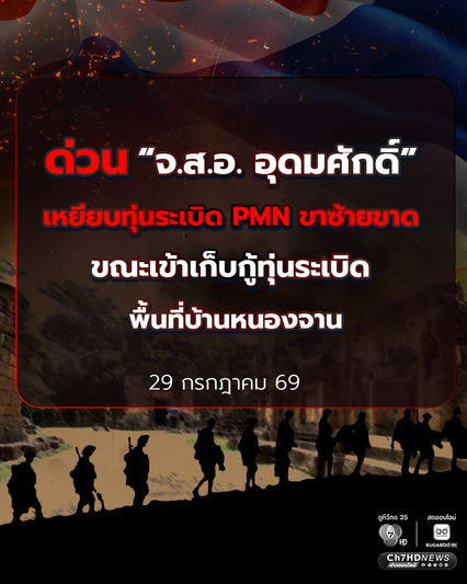 ด่วน ทหารเหยียบทุ่นระเบิด PMN ขาซ้ายขาด ขณะเข้า ขณะเข้าเก็บกู้ทุ่นระเบิด พื้นที่บ้านหนองจาน