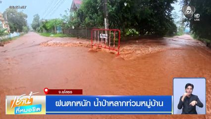 ฝนฟ้าอากาศเช้านี้ 30 ก.ค.69 | ฝนตกหนัก น้ำป่าหลากท่วมหมู่บ้าน จ.ยโสธร