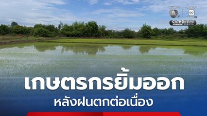 เกษตรกร จ.อุทัยธานี ยิ้มออก หลังฝนตกต่อเนื่อง ชลประทานปล่อยน้ำจากเขื่อนทับเสลา ช่วยหล่อเลี้ยงต้นข้าว 5 อำเภอ นาข้าวจากที่เคยแห้งแล้ง กลับมาเขียวชอุ่ม