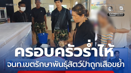 ครอบครัวอาลัย สามีถูกเสือขย้ำ จ.อุทัยธานี