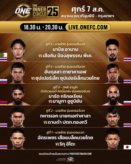 ONE ลุมพินี : นักสู้ 14 คู่เหยียบตาชั่งฉลุย พร้อมลุยศึก ONE ลุมพินี 165